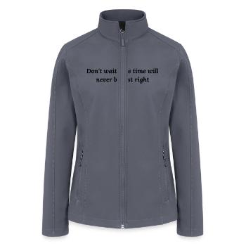 cute motivational quote - Women’s Soft Shell Jacket - gray - Front