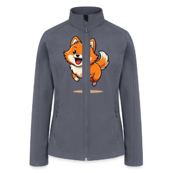 Energetic Pomeranian Excitement - Women’s Soft Shell Jacket - gray - Front