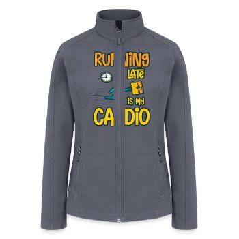 Running Late Is My Cardio Funny Workout Fitness - Women’s Soft Shell Jacket - gray - Front
