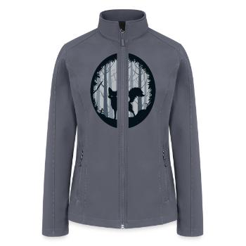 Wolf Howling at Night - Women’s Soft Shell Jacket - gray - Front