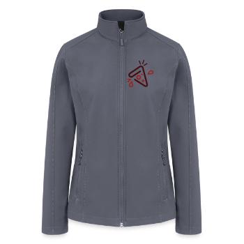 Deep Red Juicy Pizza Slice - Women’s Soft Shell Jacket - gray - Front