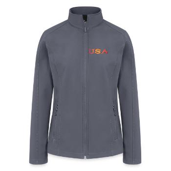 USA Gradient Letters - Women’s Soft Shell Jacket - gray - Front