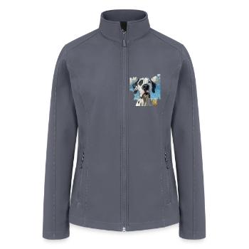 Great Dane Watercolor Picture Gentle Giant Field - Women’s Soft Shell Jacket - gray - Front