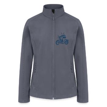 Sphynx Biker Motorcycle Cat Sphynx Chopper - Women’s Soft Shell Jacket - gray - Front