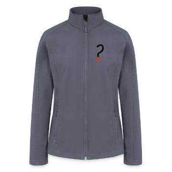 Crimson Question Mark Icon - Women’s Soft Shell Jacket - gray - Front