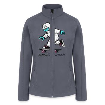 Skateboarding Yeti Funny Skateboarder T - Women’s Soft Shell Jacket - gray - Front