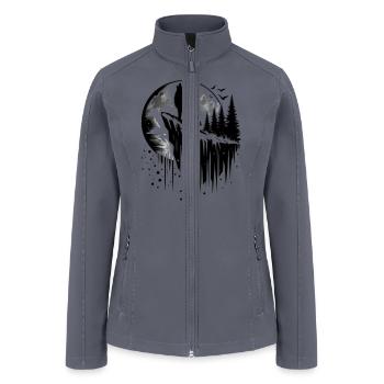 Howling wolf silhouette - Women’s Soft Shell Jacket - gray - Front