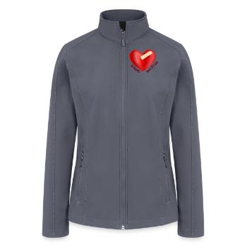 Valentine's broken heart healed with patch - Women’s Soft Shell Jacket - gray - Front