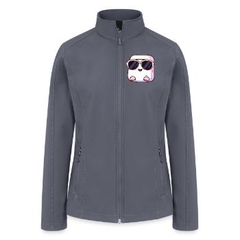 cool Marshmallow with Sunglasses by the Campfire - Women’s Soft Shell Jacket - gray - Front