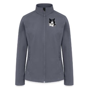 Tuxedo Cat Face - Women’s Soft Shell Jacket - gray - Front
