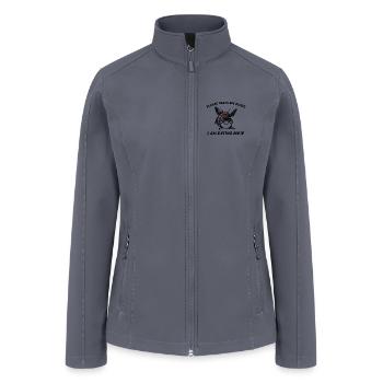 Retro Mothman Eating Soup Cryptid 90s - Women’s Soft Shell Jacket - gray - Front