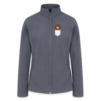 Funny Sasquatch Pocket Tee – Cute Bigfoot Hiking - Women’s Soft Shell Jacket - gray - Front