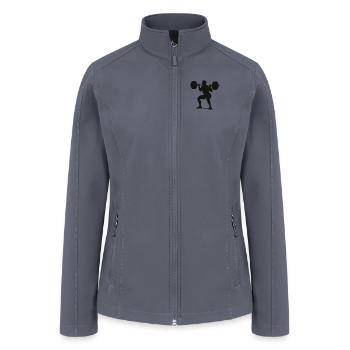 Silhouette of a Weightlifter in Motion - Women’s Soft Shell Jacket - gray - Front