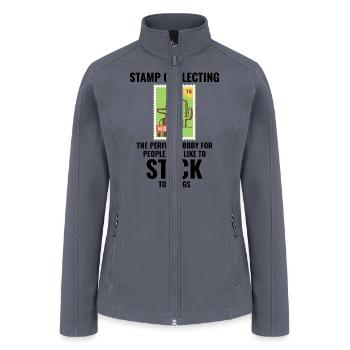 Stamp Collecting Collector Philatelist - Women’s Soft Shell Jacket - gray - Front