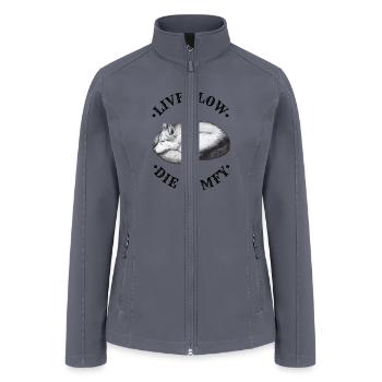 Live slow, die comfy - wolf dog canine design - Women’s Soft Shell Jacket - gray - Front