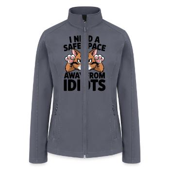 I need a safe space away from idiots cat - Women’s Soft Shell Jacket - gray - Front