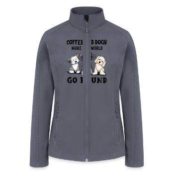 coffee and dogs - Women’s Soft Shell Jacket - gray - Front