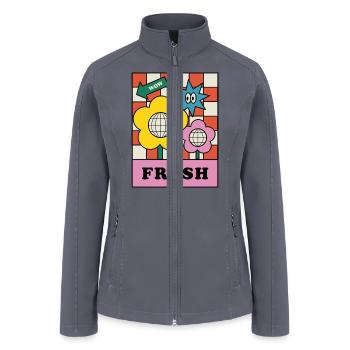 Colorful Flower With The Letter Fresh - Women’s Soft Shell Jacket - gray - Front