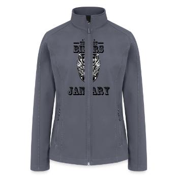 The Best Are Born In January - Women’s Soft Shell Jacket - gray - Front
