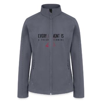 Every Moment Is A Fresh Beginning Active - Women’s Soft Shell Jacket - gray - Front