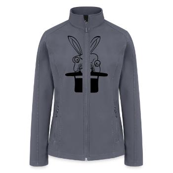Bunny Monster Wizard Top Hat Evil Horror Halloween - Women’s Soft Shell Jacket - gray - Front