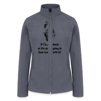 wheels or tits funny clothing text - Women’s Soft Shell Jacket - gray - Front