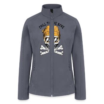 Chill To The Bone Skull Chilling Relaxing Skate - Women’s Soft Shell Jacket - gray - Front