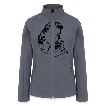 Lady Speaking on Phone - Women’s Soft Shell Jacket - gray - Front