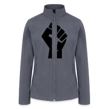 Raised Fist Activism - Women’s Soft Shell Jacket - gray - Front