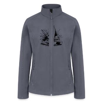 Sailing Boat Double Hull Catamaran With Sails - Women’s Soft Shell Jacket - gray - Front