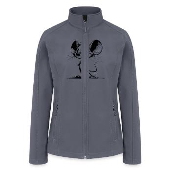 Cute Children's Mouse With Huge Eyes And Ears - Women’s Soft Shell Jacket - gray - Front