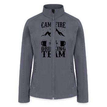 Campfire Drinking Team Beer Lover Alcoholic - Women’s Soft Shell Jacket - gray - Front