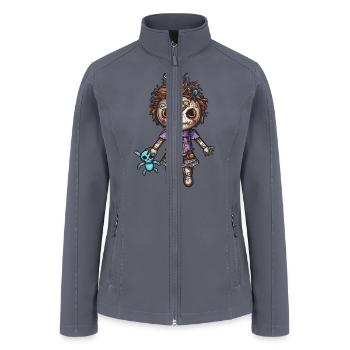 Voodoo Doll Girl With Her Skull Doll - Women’s Soft Shell Jacket - gray - Front