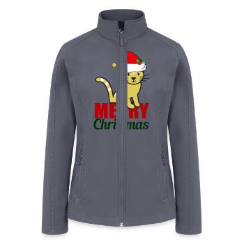 Cat Christmas Merry Christmas Kitty - Women’s Soft Shell Jacket - gray - Front