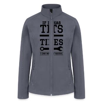 Tits or Tires I Can Make It Squeal - Women’s Soft Shell Jacket - gray - Front