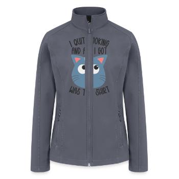 Anti Smokers Cat Owners Smoking Cigarettes Cats - Women’s Soft Shell Jacket - gray - Front
