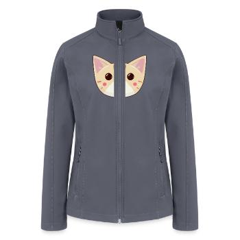 cute cat face - Women’s Soft Shell Jacket - gray - Front