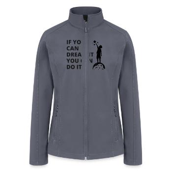 Black and White Motivation Quote - Women’s Soft Shell Jacket - gray - Front