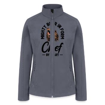 Chef Beast Animal Lover Bear Cooking Meals - Women’s Soft Shell Jacket - gray - Front