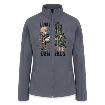 Western Sunset Cowgirl I Got A Heart Like A Truck - Women’s Soft Shell Jacket - gray - Front