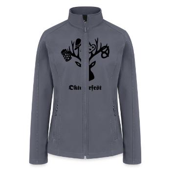 oktoberfest bavaria munich stag party beer pretzel - Women’s Soft Shell Jacket - gray - Front