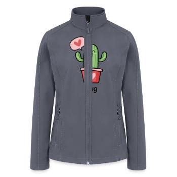 Love and cuddle this cute cactus doll - Women’s Soft Shell Jacket - gray - Front