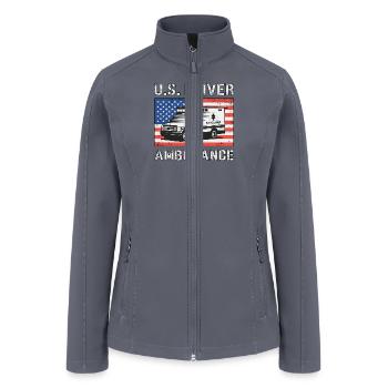 Us Driver Ambulance Driver Paramedic Emergency - Women’s Soft Shell Jacket - gray - Front