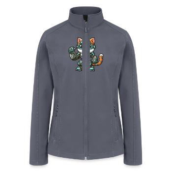Cool cartoon cat tom robot cyborg mech - Women’s Soft Shell Jacket - gray - Front