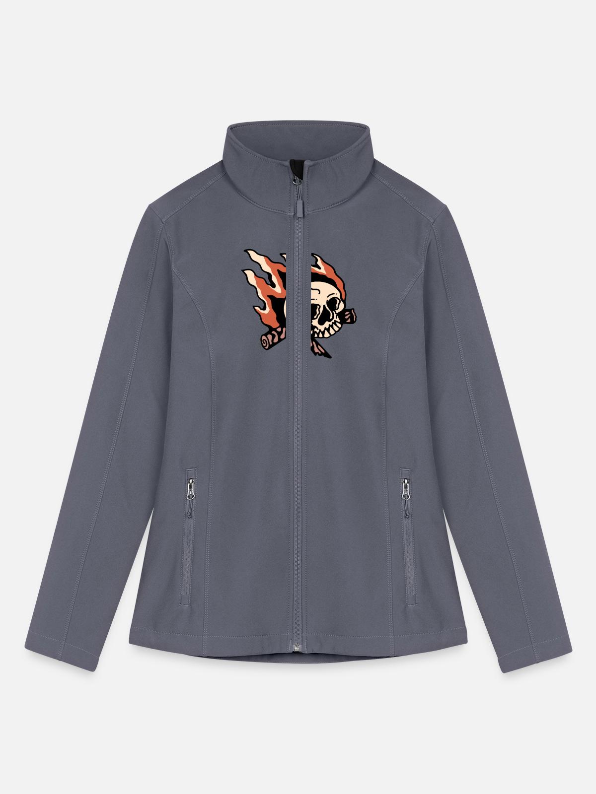 Skull Bonfire - Women’s Soft Shell Jacket - gray - Front