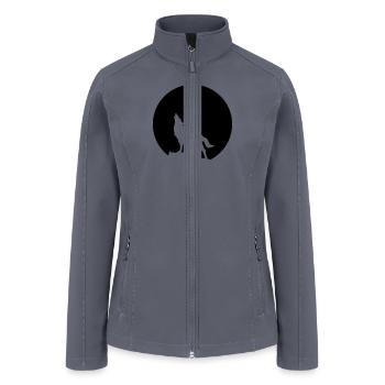 Wolf Howling Moon - Women’s Soft Shell Jacket - gray - Front