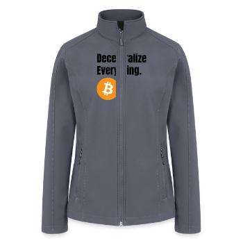 Decentralize Everything Bitcoin BTC Crypto Design - Women’s Soft Shell Jacket - gray - Front