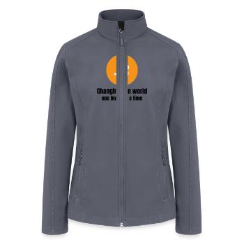 Bitcoin BTC Changing the world one block at a time - Women’s Soft Shell Jacket - gray - Front