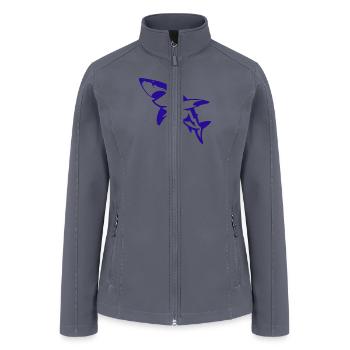 Shark Silhouette - Women’s Soft Shell Jacket - gray - Front