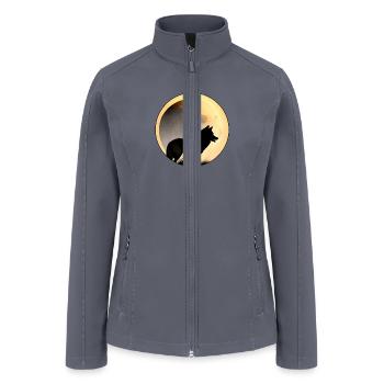 Wolf howling at the moon graphic t-shirt - Women’s Soft Shell Jacket - gray - Front